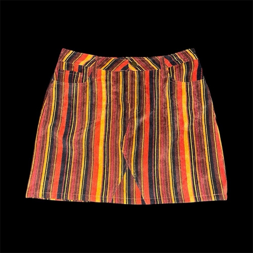 Altar'd State Colorful Striped Mini Skirt